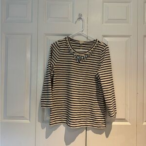 J Crew Navy Stripe shirt size Large